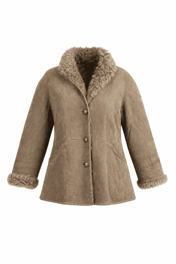 SHEARLING JACKET BEIGE WOMENS PRE OWNED M
