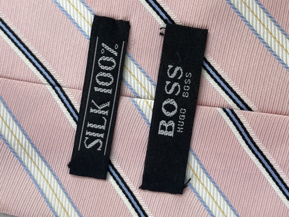 SILK ROSE CRAVATTA A RIGHE ROSA UOMO PRE OWNED