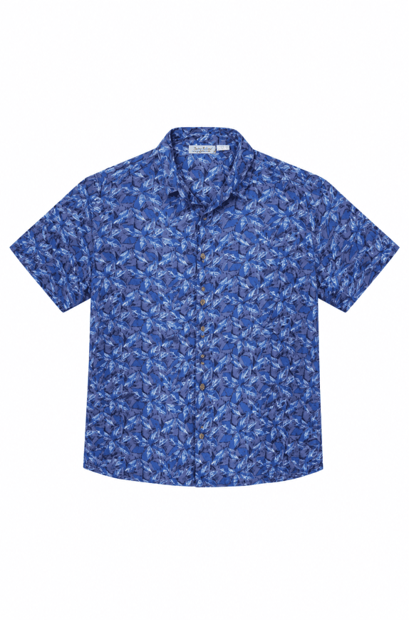 SILKLAND REPUBLIC CAMICIA FLOREALE BLU UOMO PRE OWNED XL