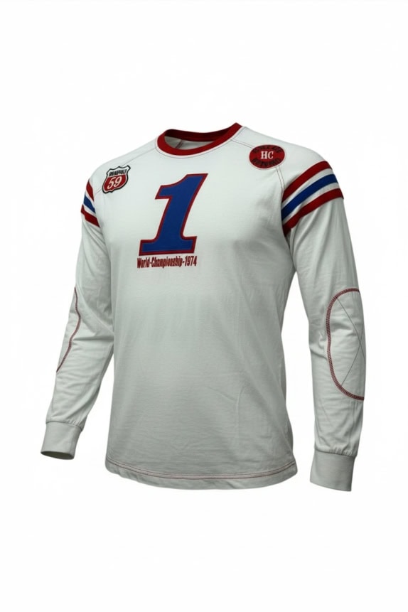 Sinclair Motor Oil Vintage Racing Long Sleeve T-Shirt Number 1 White Men’s L