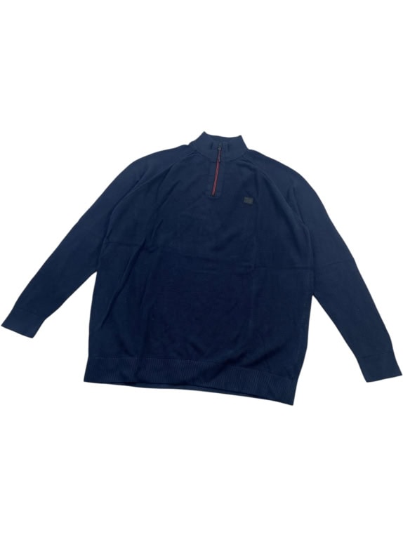 s.Oliver Maglione da uomo lavorato a maglia con mezza zip blu scuro 3XL
