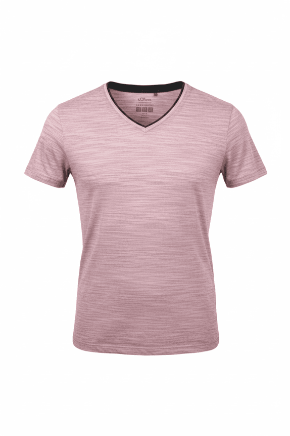 S.OLIVER T-Shirt Slim Fit Logo Print Ροζ Ανδρικό L