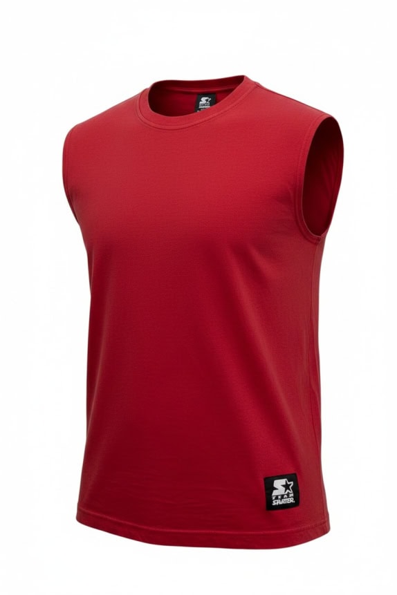 STARTER SLEEVELESS TOP VINTAGE RED MENS L pre-owned