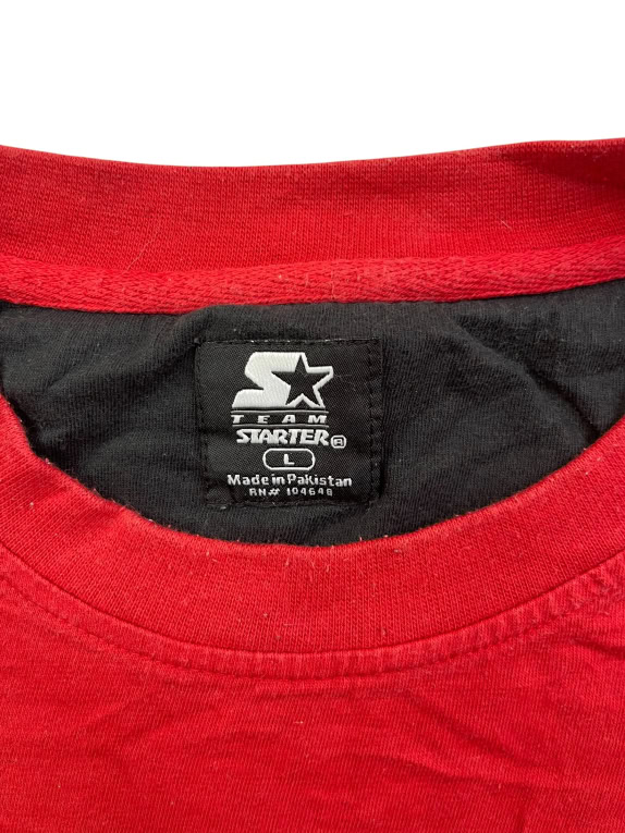 STARTER SLEEVELESS TOP VINTAGE RED MENS L pre-owned
