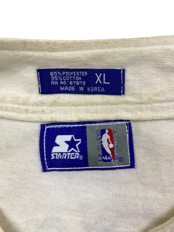 STARTER Charlotte Hornets NBA Jersey stile baseball vintage BIANCO da uomo XL
