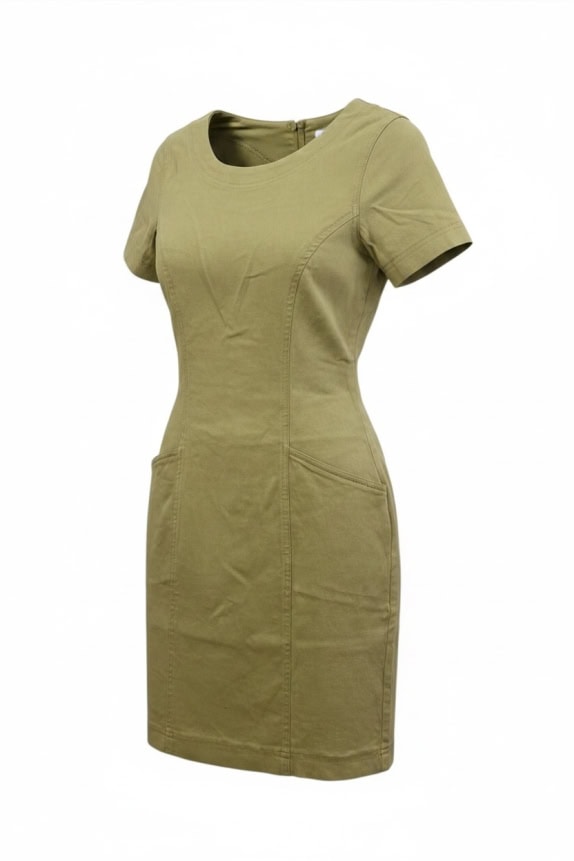 STEFANEL MINI DRESS 90s BROWN/OLIVE WOMEN S
