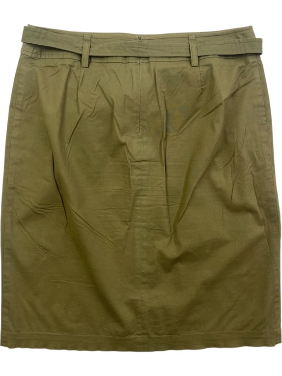 STEFANEL MIDI PENCIL SKIRT CASUAL WITH BELT OLIVE GREEN WOMEN'S S