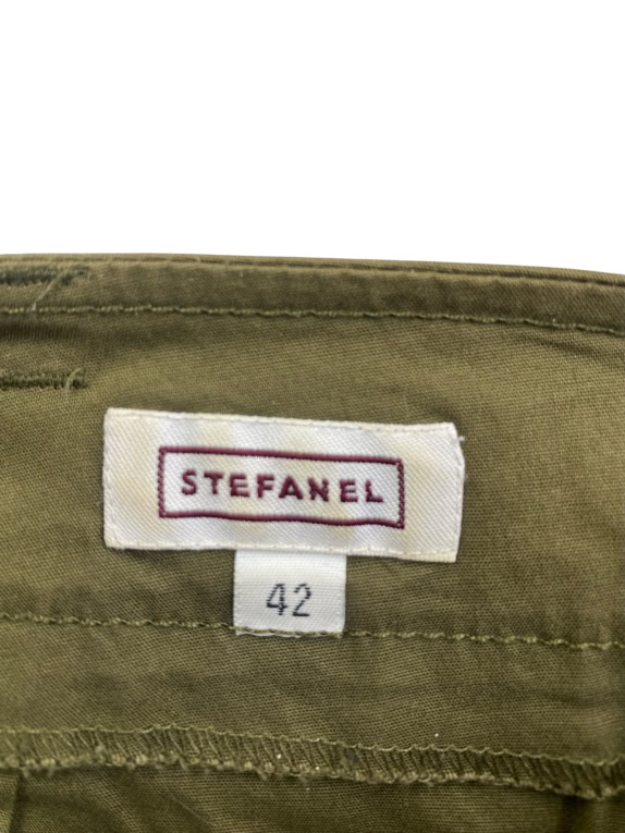 STEFANEL MIDI PENCIL SKIRT CASUAL WITH BELT OLIVE GREEN WOMEN'S S