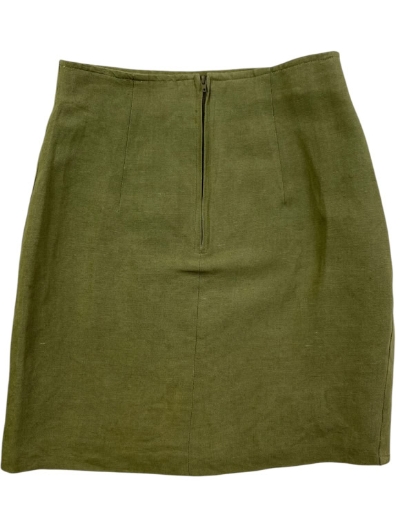 STEFANEL MINI SKIRT IN OLIVE GREEN COLOR WOMEN’S XS