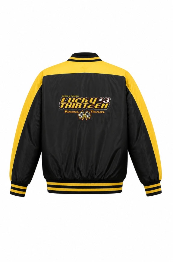 STEVE AND BARRY S BOMBER JACKET SPORTY BLACK YELLOW MALE PRE OWNED XS