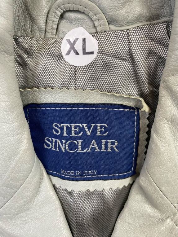 Steve Sinclair Giacca in pelle Grigio-Verde (XL)