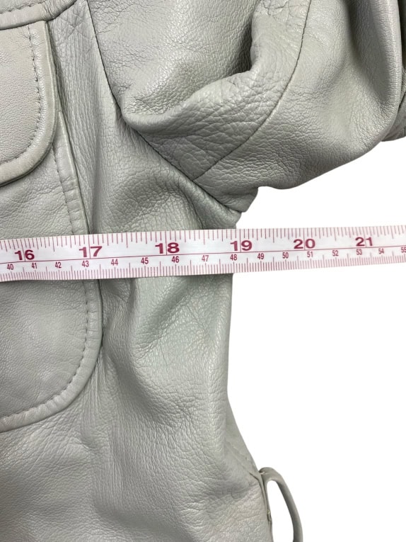 Steve Sinclair Giacca in pelle Grigio-Verde (XL)