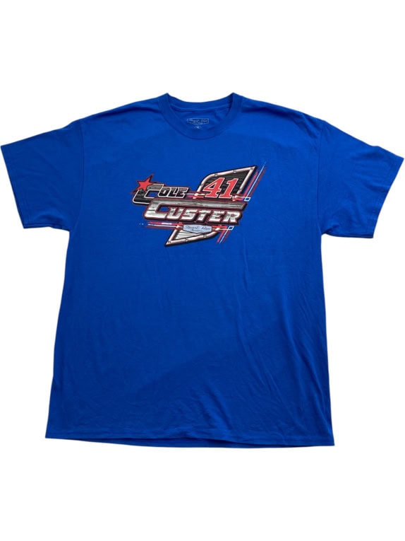 STEWART HAAS RACING T SHIRT COLE CUSTER 41 RACING BLUE UNISEX XL pre-owned