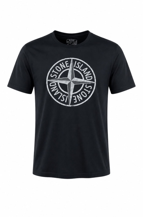 STONE ISLAND T SHIRT GRAPHIC NERO UOMO PRE OWNED M