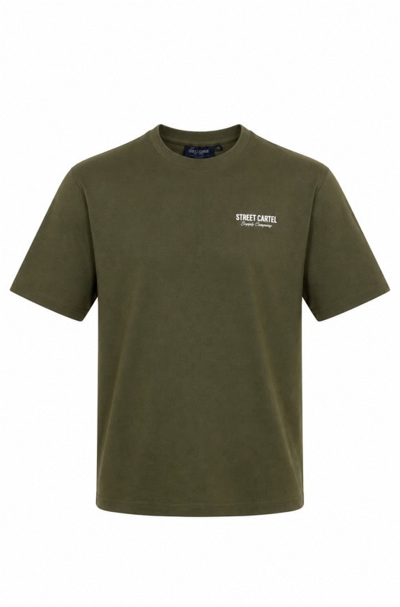 STREET CARTEL T SHIRT MINIMAL OLIVA UOMO PRE OWNED M