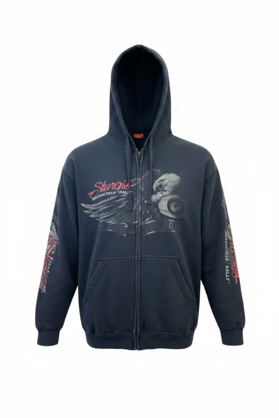 STURGIS ZIP HOODIE GRAPHIC NAVY UOMO PRE OWNED L
