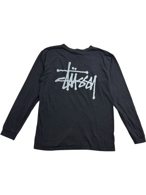 STÜSSY Μακρυμάνικη Μπλούζα Logo Streetwear Μαύρο Unisex M