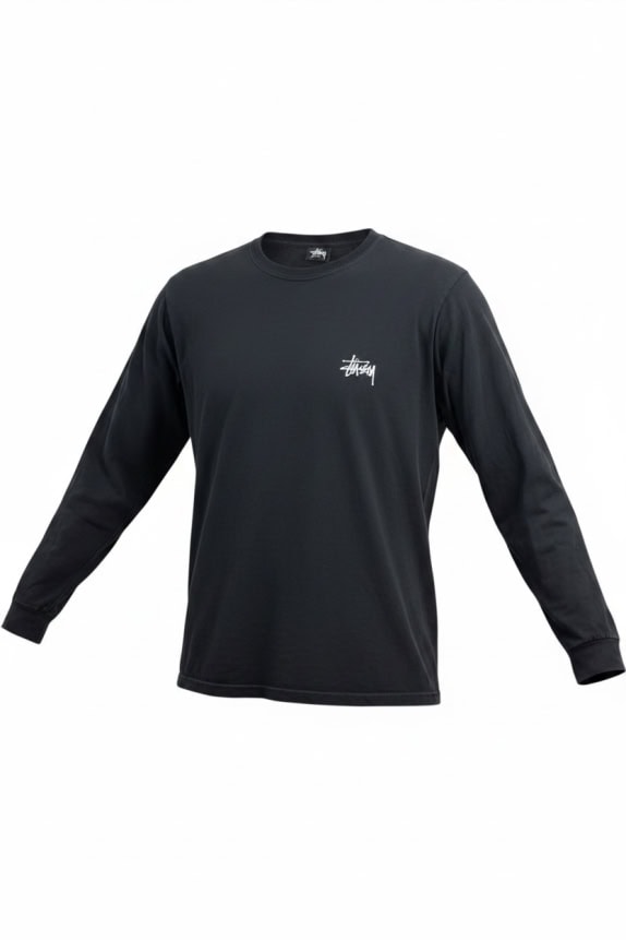 STÜSSY Μακρυμάνικη Μπλούζα Logo Streetwear Μαύρο Unisex M