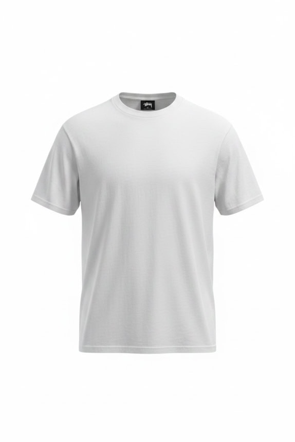 STÜSSY BASIC T-SHIRT WHITE UNISEX M pre-owned