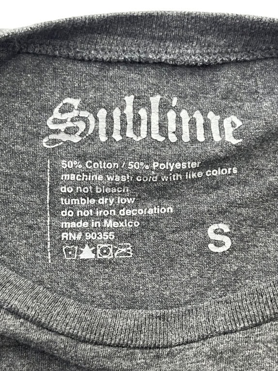 SUBLIME GRAPHIC TEE WASHED CHARCOAL UNISEX PRE OWNED S