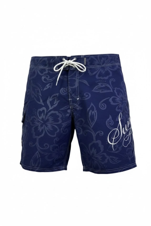 SUNDEK BOARD SHORTS FLORAL NAVY UOMO PRE OWNED XXL
