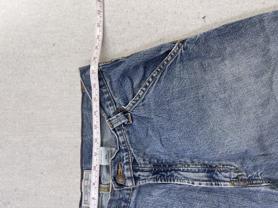 SUPERDRY DENIM BERMUDA SHORTS WASHED BLUE UNISEX PRE OWNED L