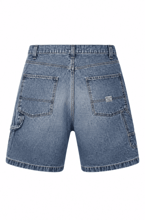 SUPERDRY DENIM BERMUDA SHORTS WASHED BLUE UNISEX PRE OWNED L