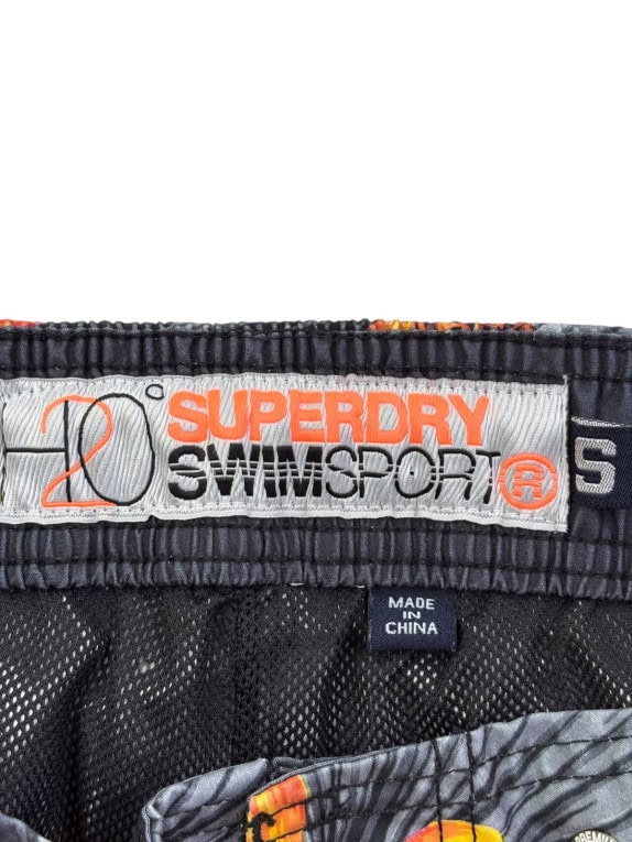 SUPERDRY ΜΑΓΙΟ ΣΟΡΤΣ TROPICAL ΜΑΥΡΟ ΑΝΤΡΙΚΟ PRE OWNED S