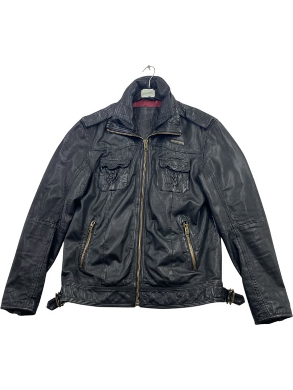 SUPERDRY RYAN ΔΕΡΜΑΤΙΝΟ JACKET VINTAGE ΜΑΥΡΟ ΑΝΔΡΙΚΟ XL