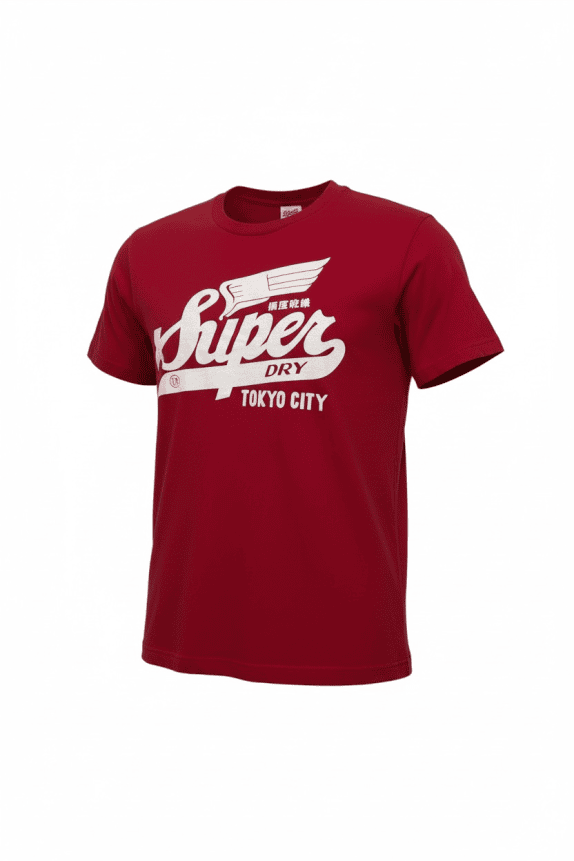 SUPERDRY T-SHIRT BIG LOGO TOKYO CITY BURGUNDY UNISEX XL