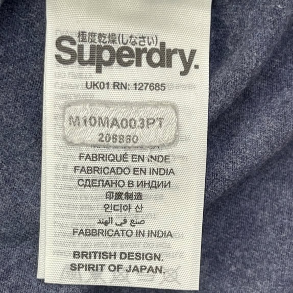 SUPERDRY T SHIRT MINIMAL NAVY UNISEX PRE OWNED M