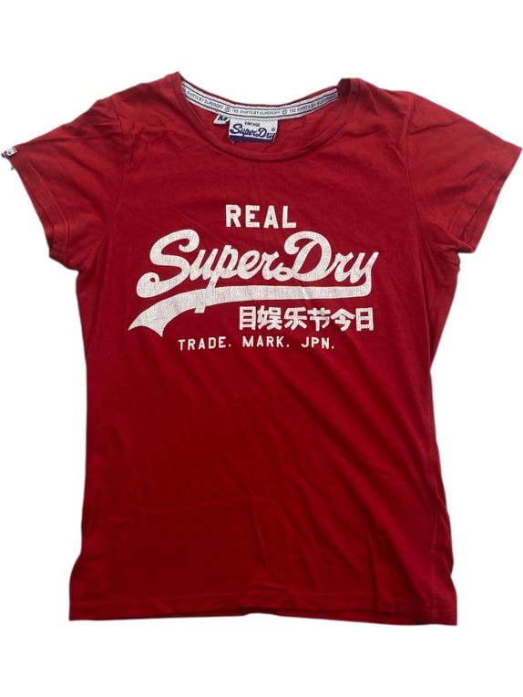 SuperDry T-Shirt Vintage Logo Κόκκινο Γυναικείο M