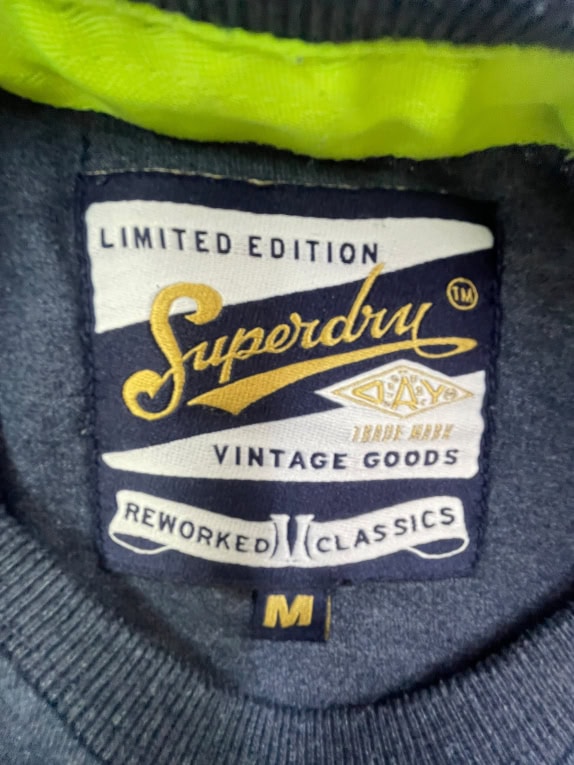 SUPERDRY T-SHIRT VINTAGE LOGO BLUE MENS M