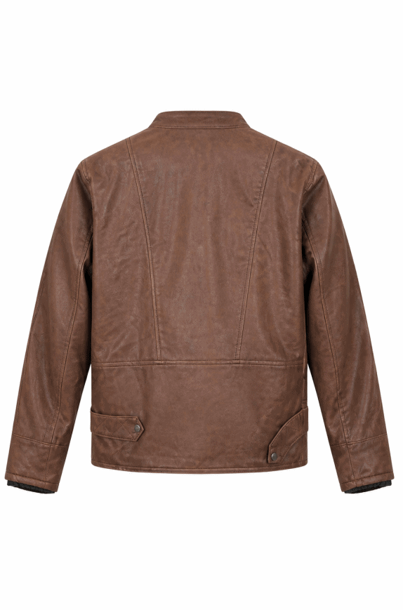 1980s T. SHEARLING ΔΕΡΜΑΤΙΝΟ JACKET CLASSIC ΚΑΦΕ ΑΝΤΡΙΚΟ PRE OWNED XL