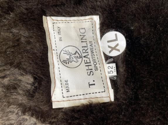 1980s T. SHEARLING ΔΕΡΜΑΤΙΝΟ JACKET CLASSIC ΚΑΦΕ ΑΝΤΡΙΚΟ PRE OWNED XL