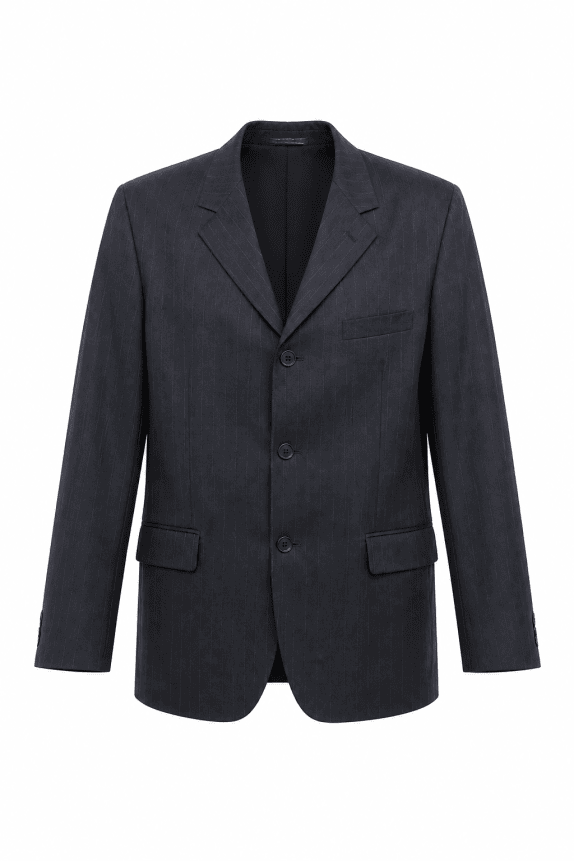 90s TAGLIATORE BLAZER PINSTRIPE BLACK MEN PRE OWNED L