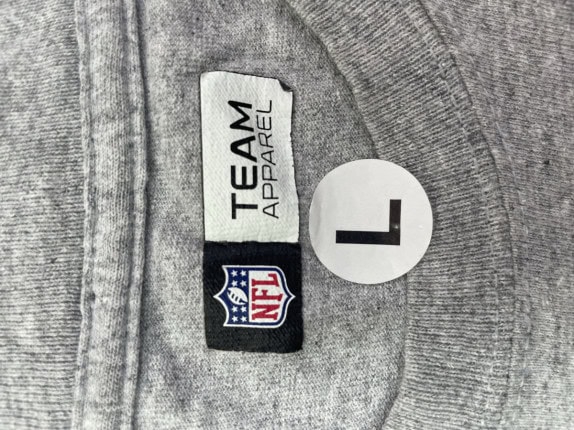 NFL TEAM APPAREL T SHIRT GRAPHIC GRIGIO UOMO PRE OWNED L