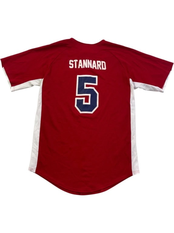 TEAMWORK BASEBALL SHIRT ATHLETIC RED MENS PRE OWNED M