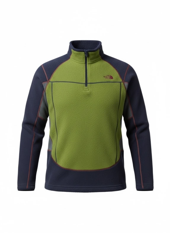 The North Face UNISEX 1/4 Zip Fleece Blue/Green XL