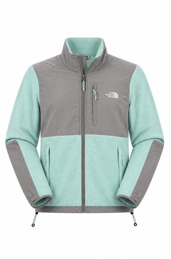 THE NORTH FACE FLEECE ZIP JACKET MINIMAL MINT GRAY UNISEX PRE OWNED S