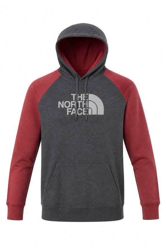 THE NORTH FACE HOODIE STREETWEAR ΓΚΡΙ ΚΟΚΚΙΝΟ ΓΥΝΑΙΚΕΙΟ PRE OWNED M