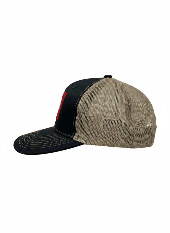 THE NORTH FACE TRUCKER CAP BLACK BEIGE UNISEX PRE OWNED