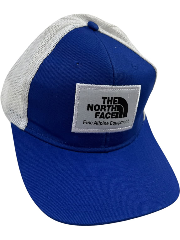 THE NORTH FACE TRUCKER CAP OUTDOOR LOGO PATCH BLUE / WHITE UNISEX ONE SIZE
