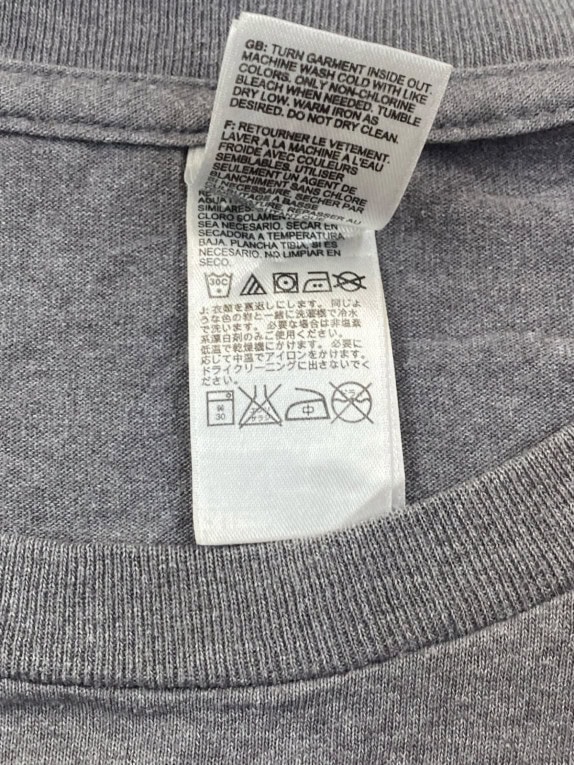 THE NORTH FACE T SHIRT SPELL OUT CHARCOAL ΓΚΡΙ ΑΝΤΡΙΚΟ PRE OWNED L