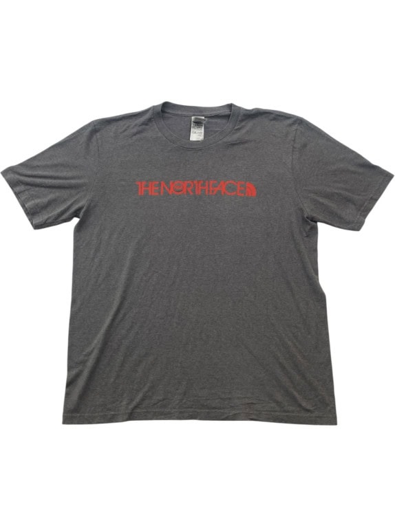 THE NORTH FACE T SHIRT SPELL OUT CHARCOAL ΓΚΡΙ ΑΝΤΡΙΚΟ PRE OWNED L