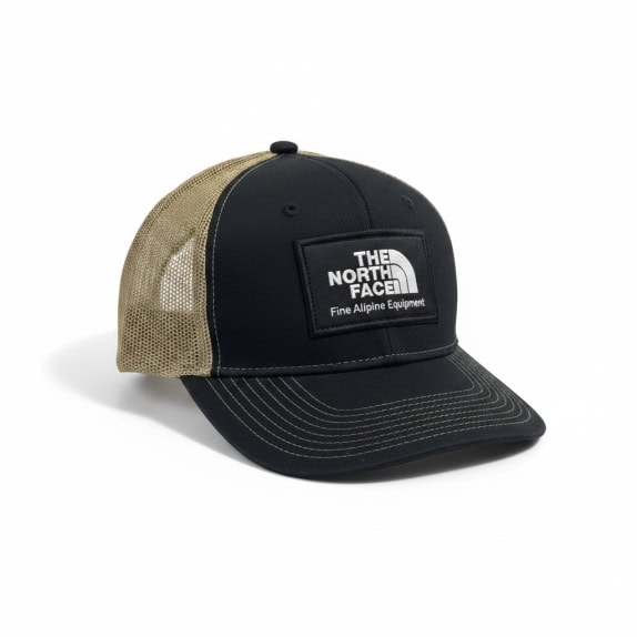 THE NORTH FACE TRUCKER CAP SPORTSWEAR BLACK KHAKI UNISEX PRE OWNED