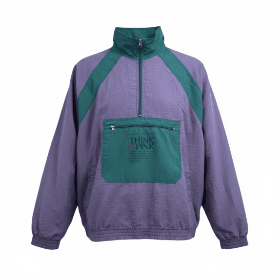 THINK PINK Giacca sportiva vintage da uomo con logo viola verde da uomo 2XL