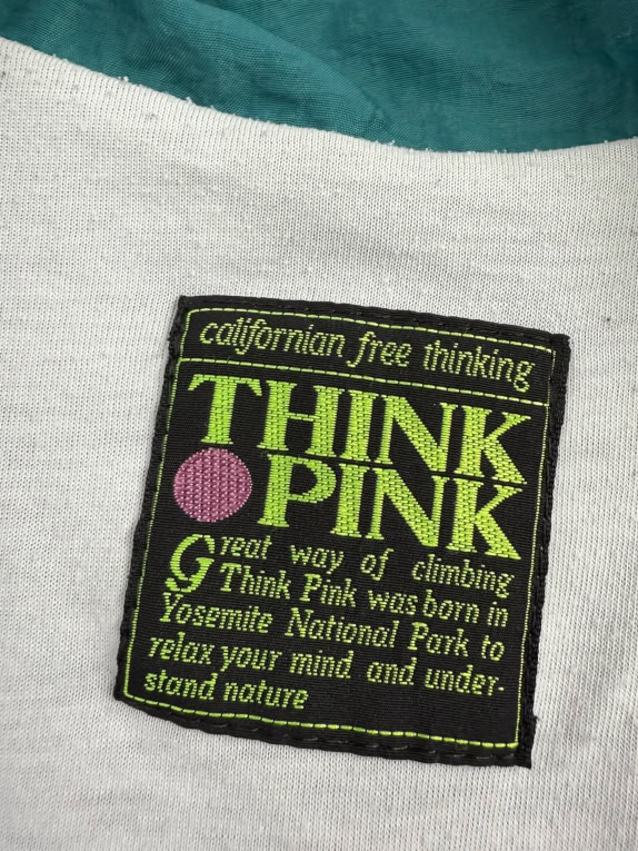 THINK PINK Giacca sportiva vintage da uomo con logo viola verde da uomo 2XL
