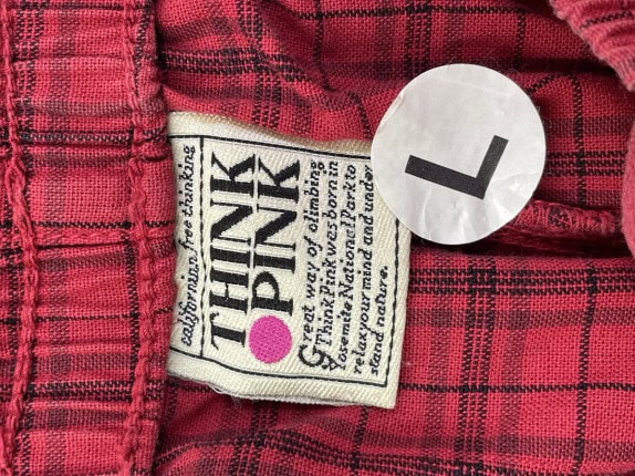 1980s THINK PINK ΠΑΝΤΕΛΟΝΙ TRACK ΡΕΤΡΟ ΚΟΚΚΙΝΟ ΓΥΝΑΙΚΕΙΟ PRE OWNED L