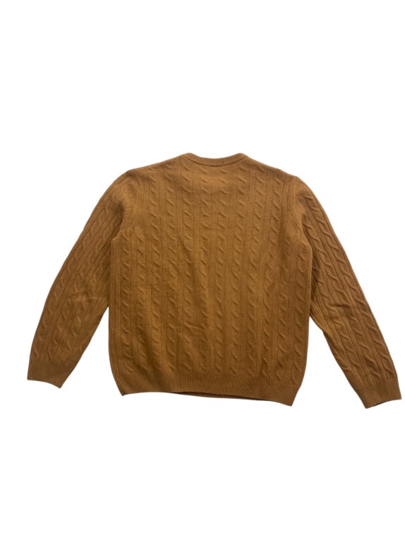 Timberland Πλεκτό Πουλόβερ Cable Knit Lambswool Blend Logo Καφέ Ανδρικό M